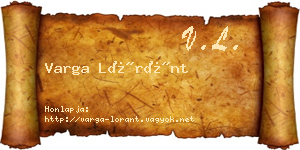 Varga Lóránt névjegykártya