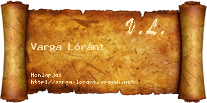 Varga Lóránt névjegykártya